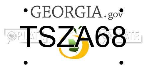 TSZA68 Georgia License Plate