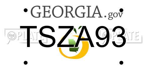 TSZA93 Georgia License Plate