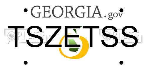 TSZETSS Georgia License Plate