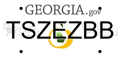 TSZEZBB Georgia License Plate