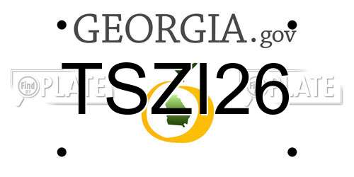 TSZI26 Georgia License Plate