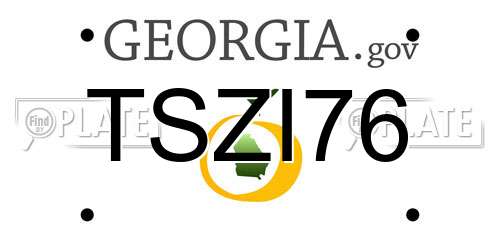 TSZI76 Georgia License Plate