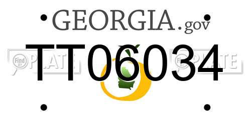 TT06034 Georgia License Plate