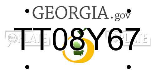 TT08Y67 Georgia License Plate