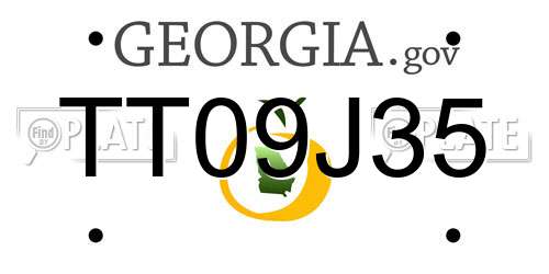 TT09J35 Georgia License Plate