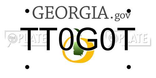TT0G0T Georgia License Plate