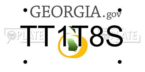 TT1T8S Georgia License Plate