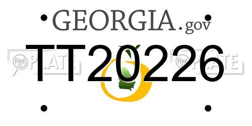 TT20226 Georgia License Plate
