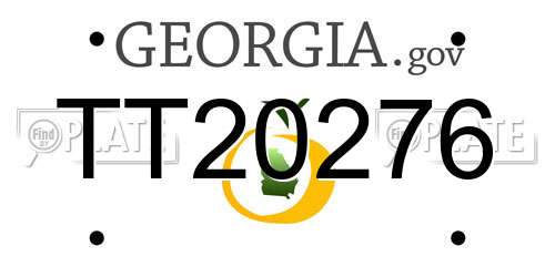 TT20276 Georgia License Plate