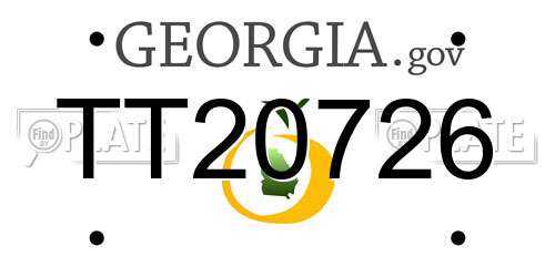 TT20726 Georgia License Plate