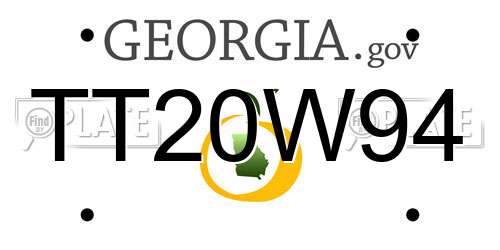 TT20W94 Georgia License Plate