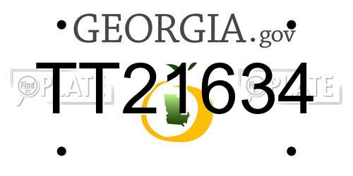 TT21634 Georgia License Plate