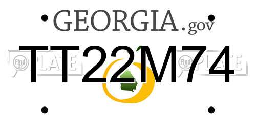 TT22M74 Georgia License Plate
