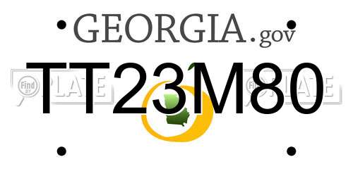 TT23M80 Georgia License Plate