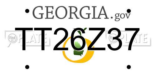 TT26Z37 Georgia License Plate