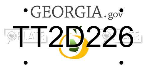 TT2D226 Georgia License Plate