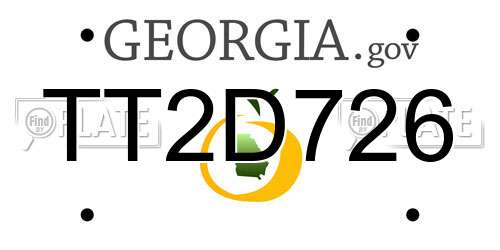 TT2D726 Georgia License Plate
