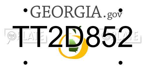 TT2D852 Georgia License Plate