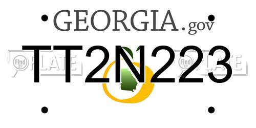 TT2N223 Georgia License Plate