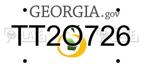 TT2O726 Georgia License Plate