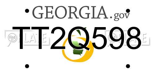 TT2Q598 Georgia License Plate