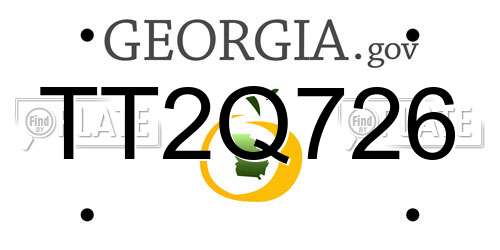 TT2Q726 Georgia License Plate