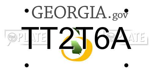 TT2T6A Georgia License Plate