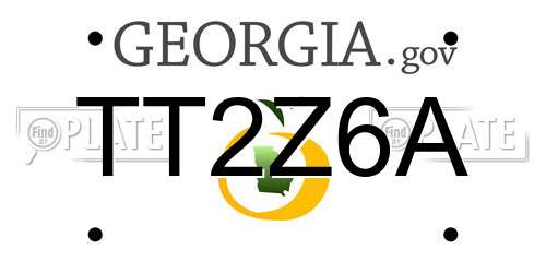 TT2Z6A Georgia License Plate