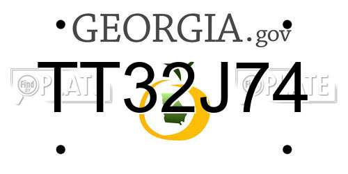 TT32J74 Georgia License Plate