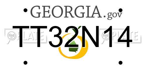TT32N14 Georgia License Plate