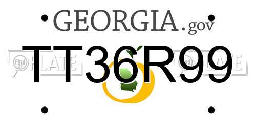 TT36R99 Georgia License Plate