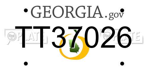 TT37026 Georgia License Plate
