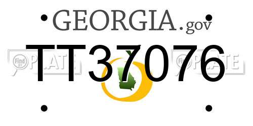 TT37076 Georgia License Plate