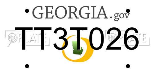 TT3T026 Georgia License Plate