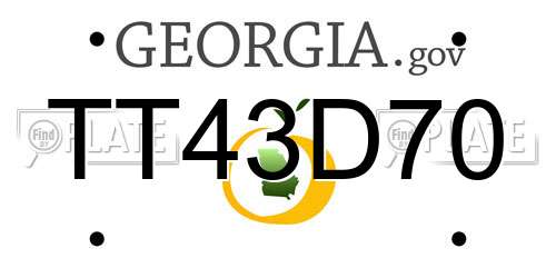 TT43D70 Georgia License Plate