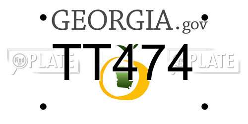 TT474 Georgia License Plate