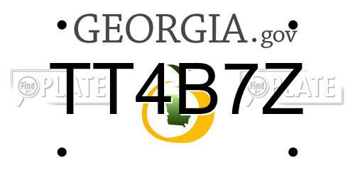 TT4B7Z Georgia License Plate