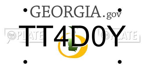 TT4D0Y Georgia License Plate