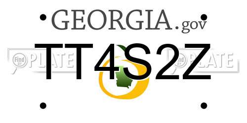 TT4S2Z Georgia License Plate