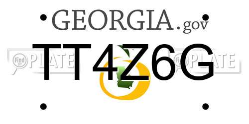 TT4Z6G Georgia License Plate