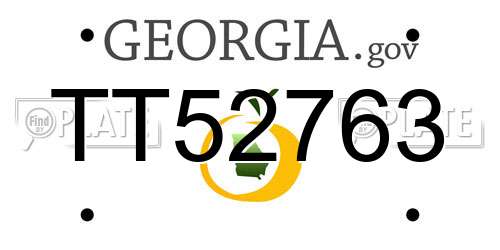 TT52763 Georgia License Plate