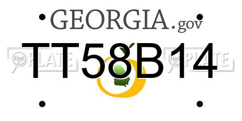 TT58B14 Georgia License Plate