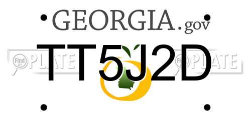 TT5J2D Georgia License Plate
