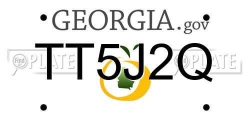 TT5J2Q Georgia License Plate