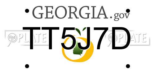 TT5J7D Georgia License Plate