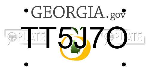 TT5J7O Georgia License Plate