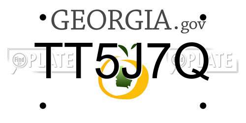 TT5J7Q Georgia License Plate