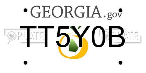 TT5Y0B Georgia License Plate