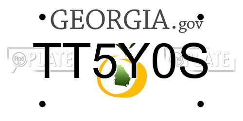 TT5Y0S Georgia License Plate
