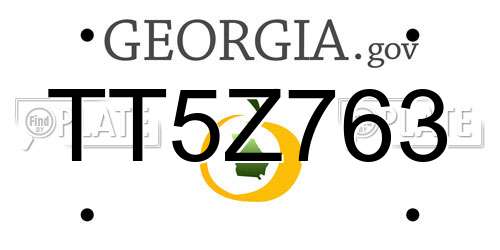 TT5Z763 Georgia License Plate